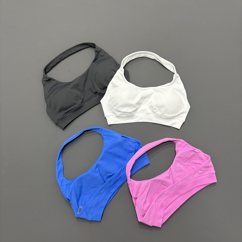 Pilates Yoga Wrap Top - HISTELLO Seamless Halter Neck Sports Bra