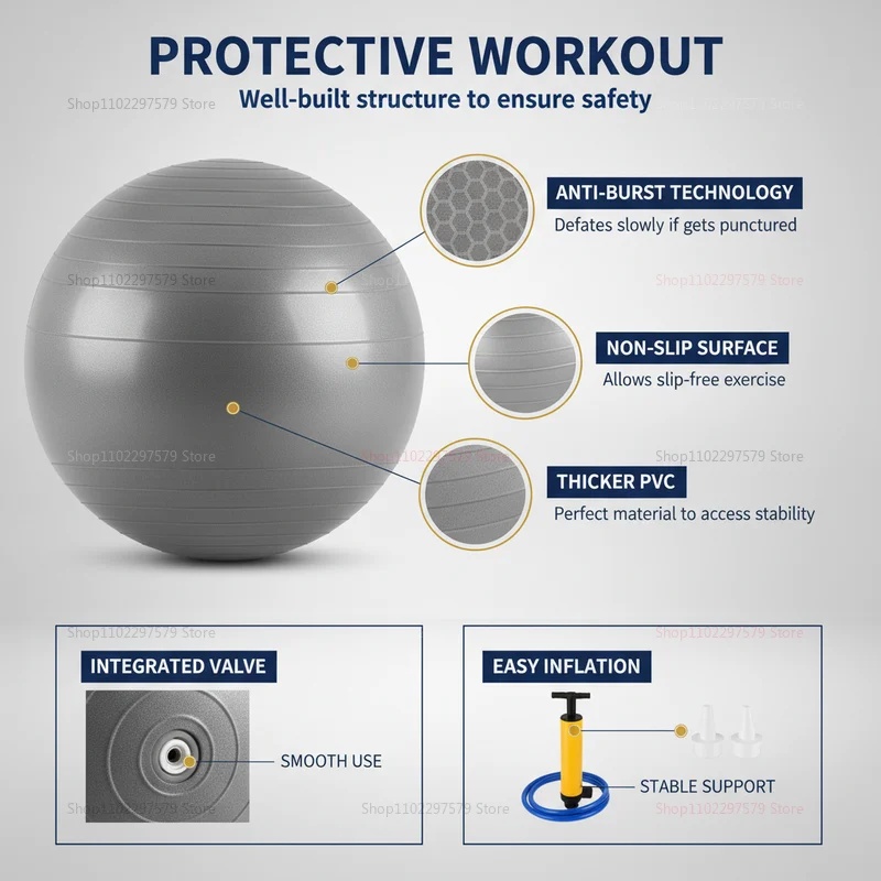Anti-Burst Yoga Ball with Pump - Pilates Ball Mini review and price
