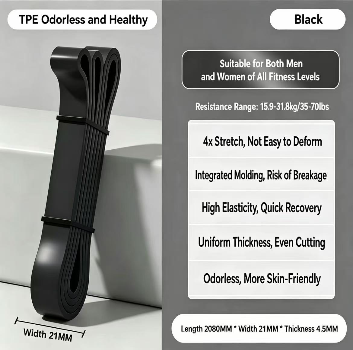 TPE Resistance Bands 6 Levels  - Pilates And Yoga Difference review and price