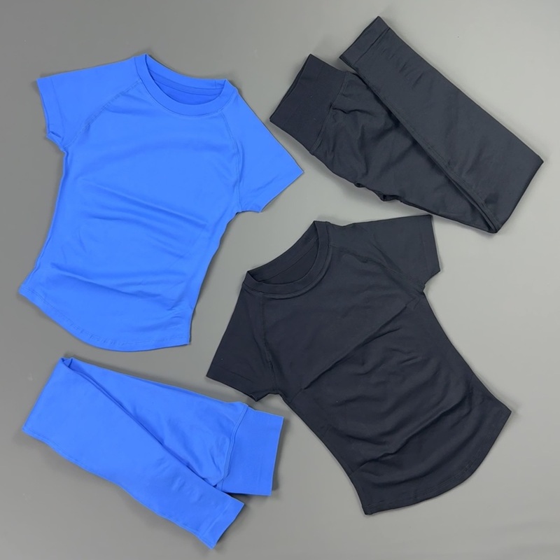 2Piece Gym Set Women Raglan Sh - Pilates Yoga Wrap Top review and price