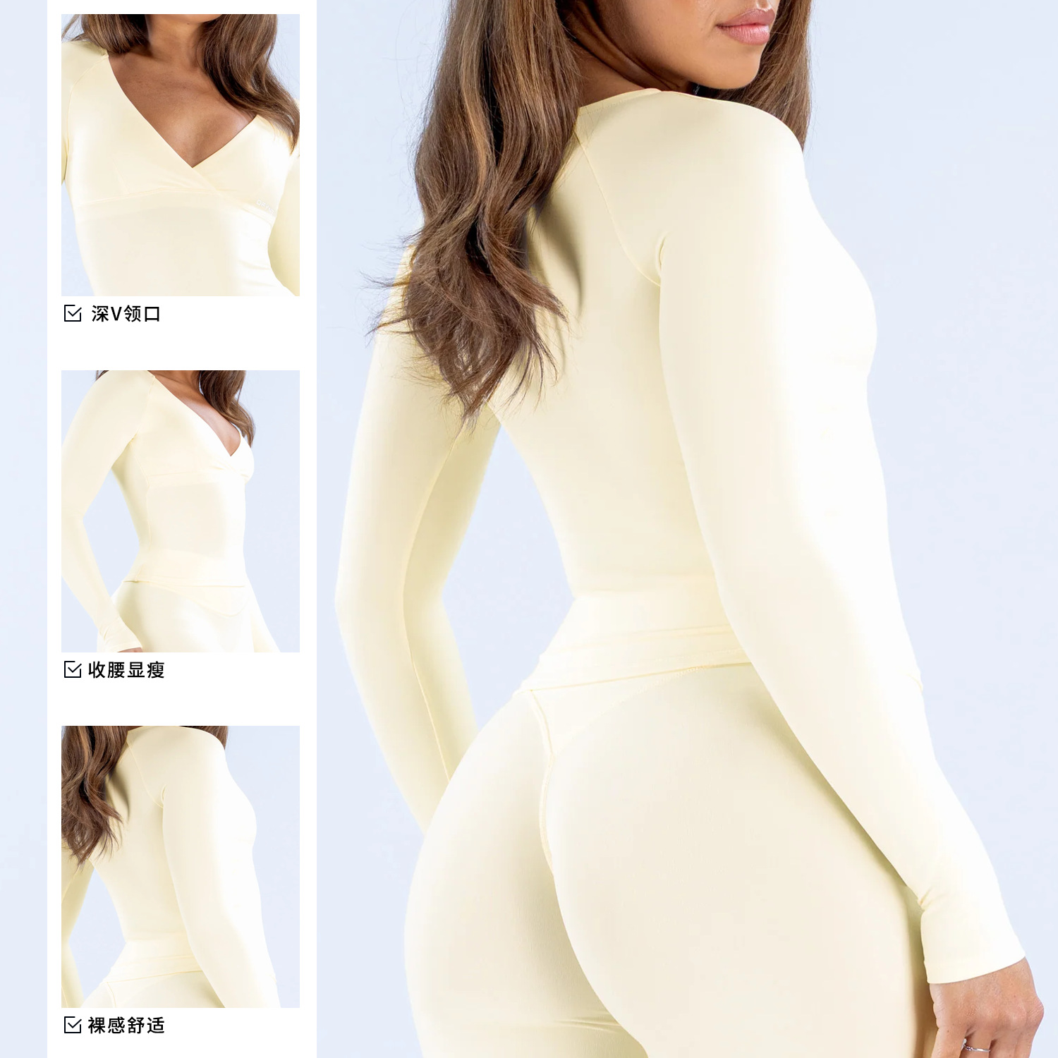 Nude-skin-friendly V-neck spor - Pilates Yoga Wrap Top review and price