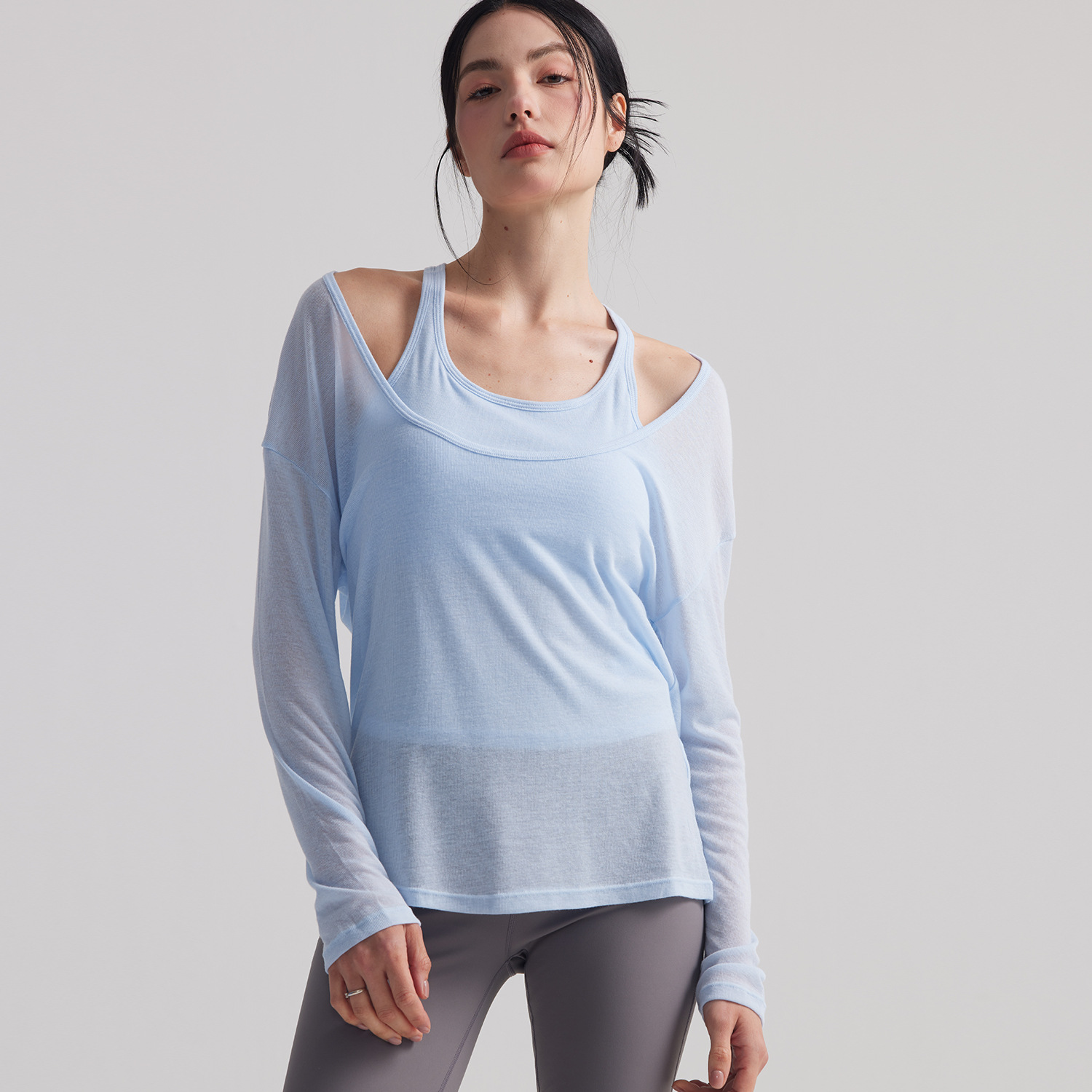 Women Loose Semi Sheer Long Sl - Pilates Yoga And Gym review and price